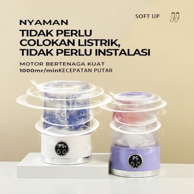 Heefn Mesin Cuci Mini Portabel Tanpa Kabel 5