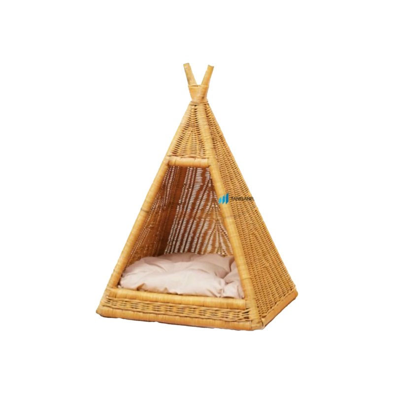 Tangan Rattan Pet Bed Piramid 1