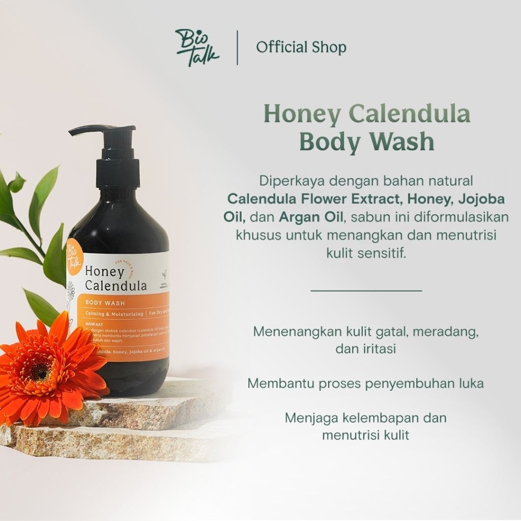 Bionatura Berkat Abadi BioTalk Honey Calendula Body Wash