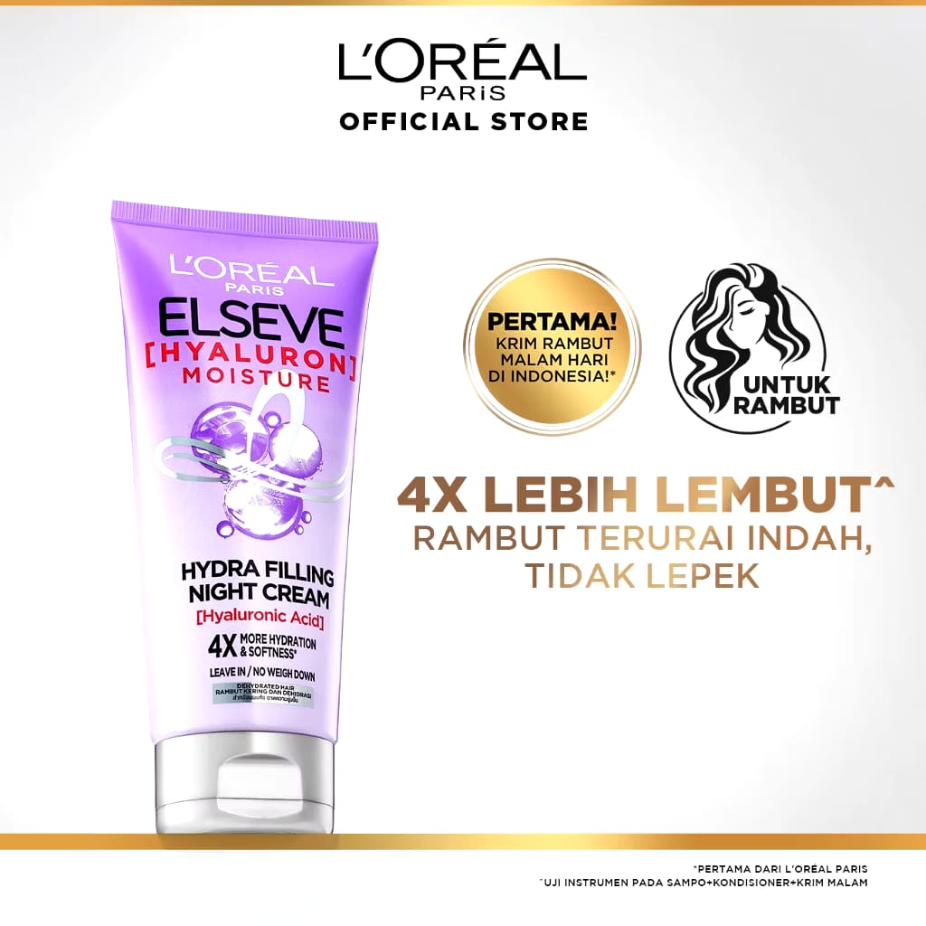 L'Oreal Indonesia L’Oréal Paris Hyaluron Moisture Hair Hydra Filling Night Cream