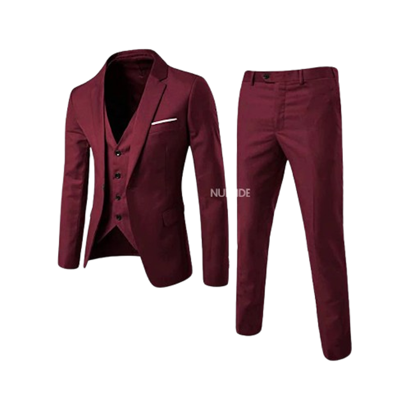 Nubade Setelan Jas & Celana Pernikahan Pengantin Pria Slim Fit 1
