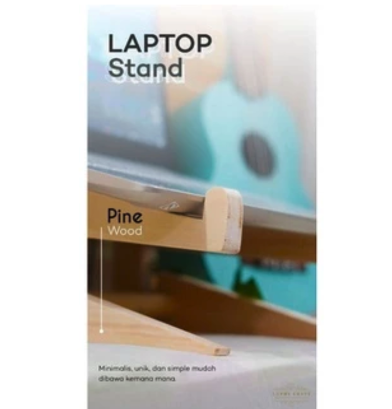 Stand Laptop Stik Kayu 3