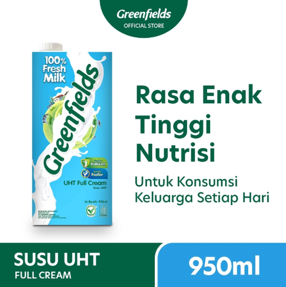  Greenfields Indonesia Greenfields UHT Full Cream 950 ml