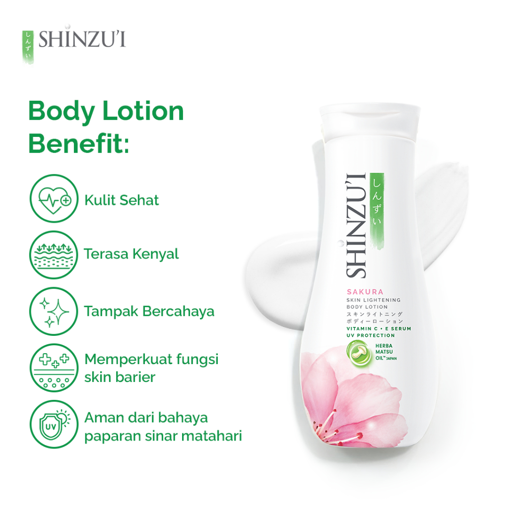 Shinzui Skin Lightening Body Lotion with Vitamin C + E Serum - Sakura  3