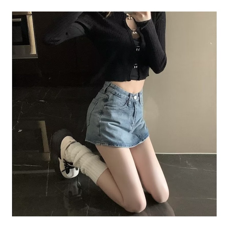 Yuruma Rok Skort Denim A-line 5