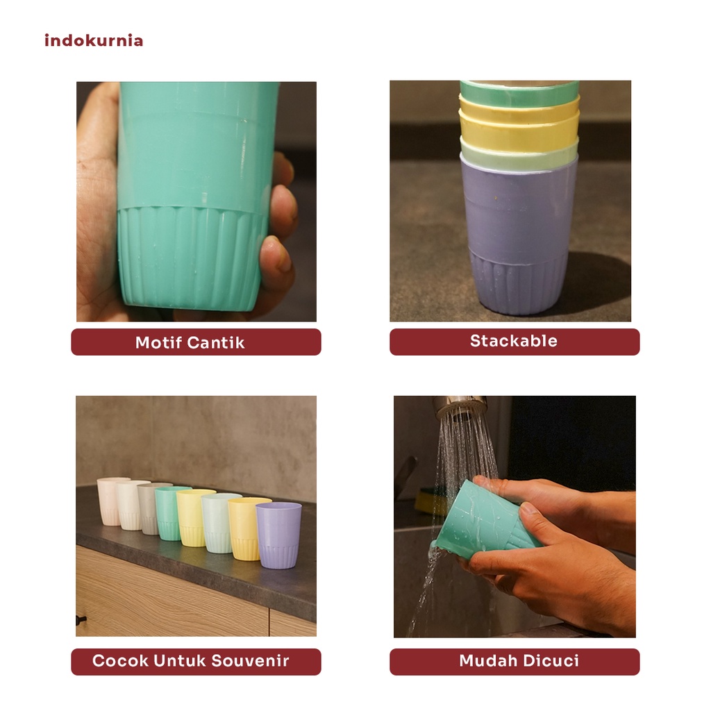 Indokurnia Gelas HS 235 ml Pastel 5