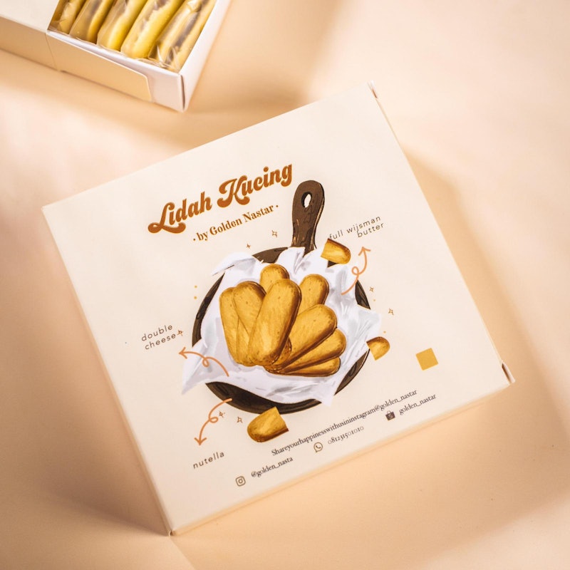 Golden Star Lidah Kucing Nutella Box Premium 20 Pcs 4
