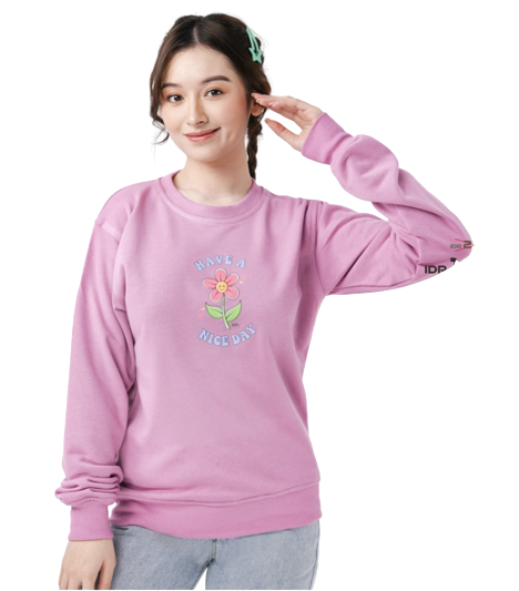 Crewneck Nice Flowers Lilac Sweaters Sweatshirt 1E000