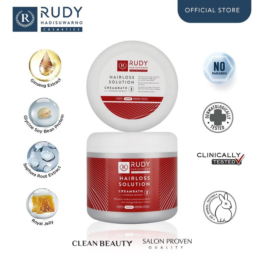 Rudy Hadisuwarno Cosmetics Rudy Hadisuwarno Cosmetics Hairloss Solution Creambath with Ginseng Extract 500 gr