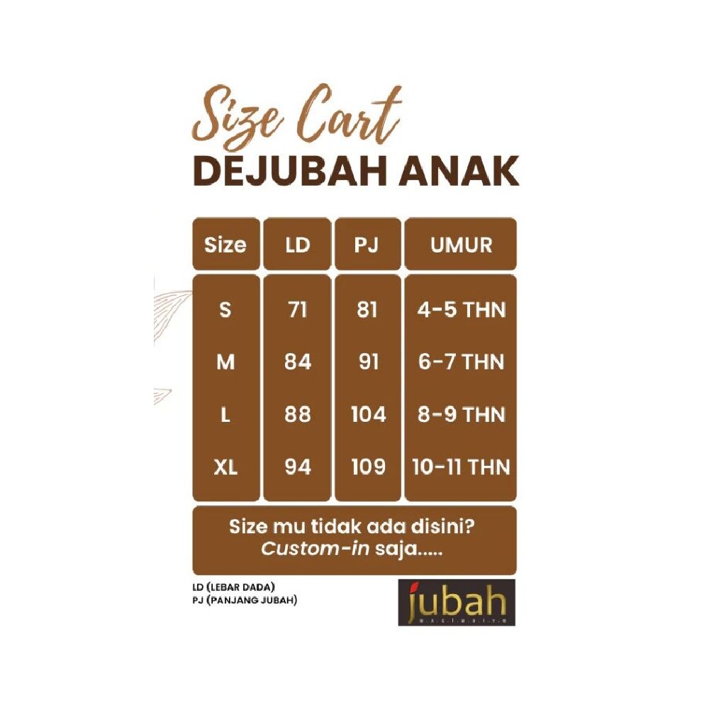 DeJubah DeJubah Jubah Zipper Anak