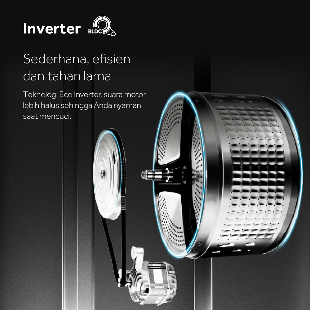 AQUA Japan AQUA Super Wash Series Mesin Cuci Front Loading 10,5 kg FQD-1050BF