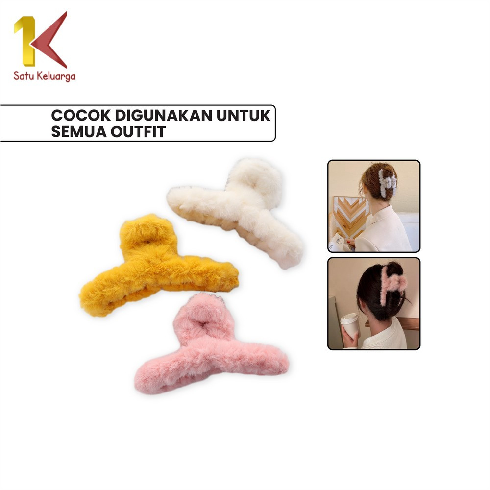 Limindi Sukses Bersama Satu Keluarga Jedai Jepit Rambut Bulu Korea C1055