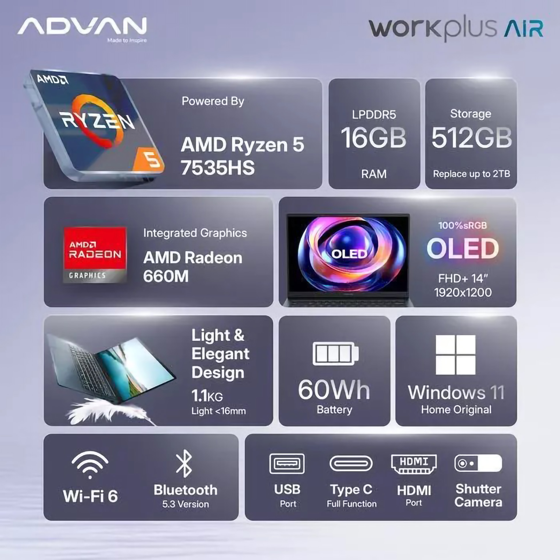Bangga Teknologi Indonesia Advan Workplus Air OLED