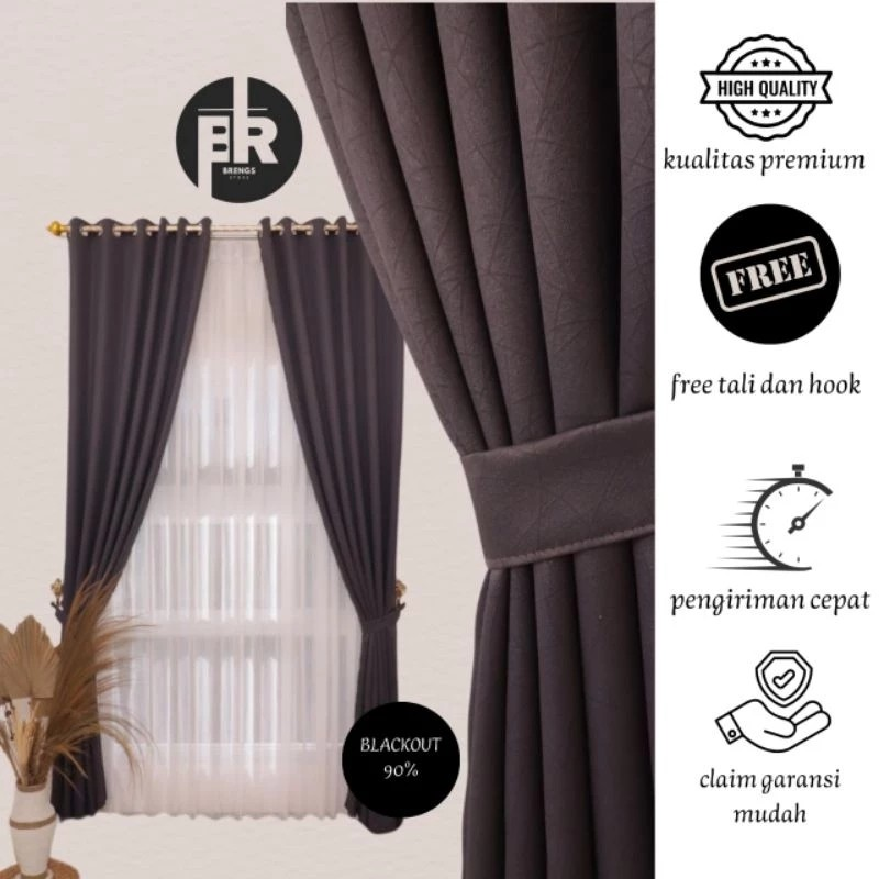  Brengs Gorden Blackout Polos Embos Minimalis