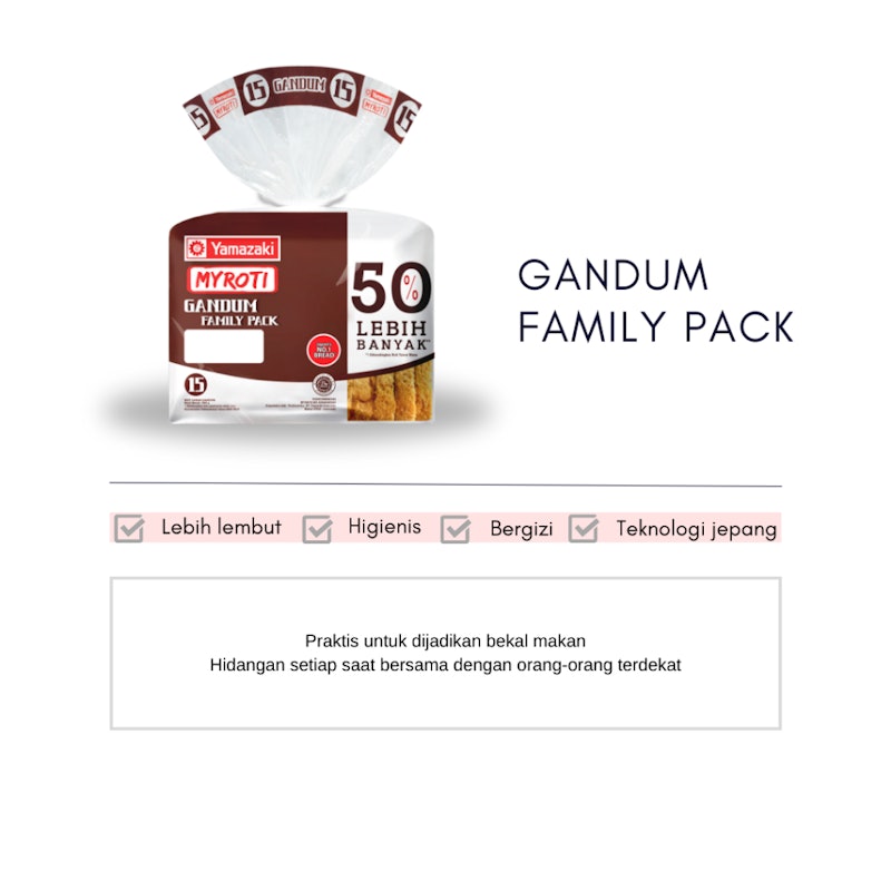 Yamazaki Myroti Roti Tawar Gandum Family Pack 2