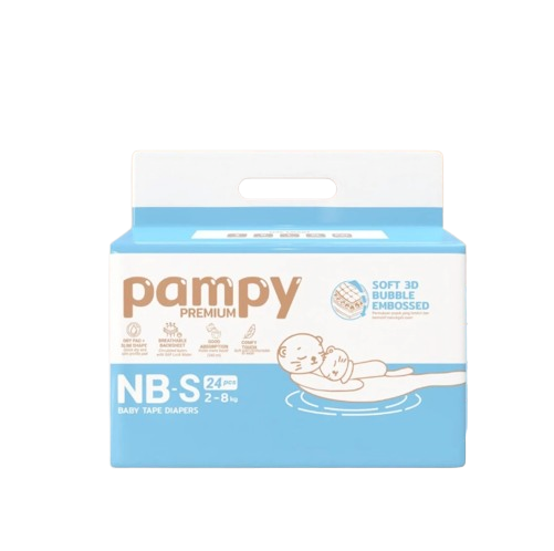 Pampy Premium Baby Tape Diapers NB-S