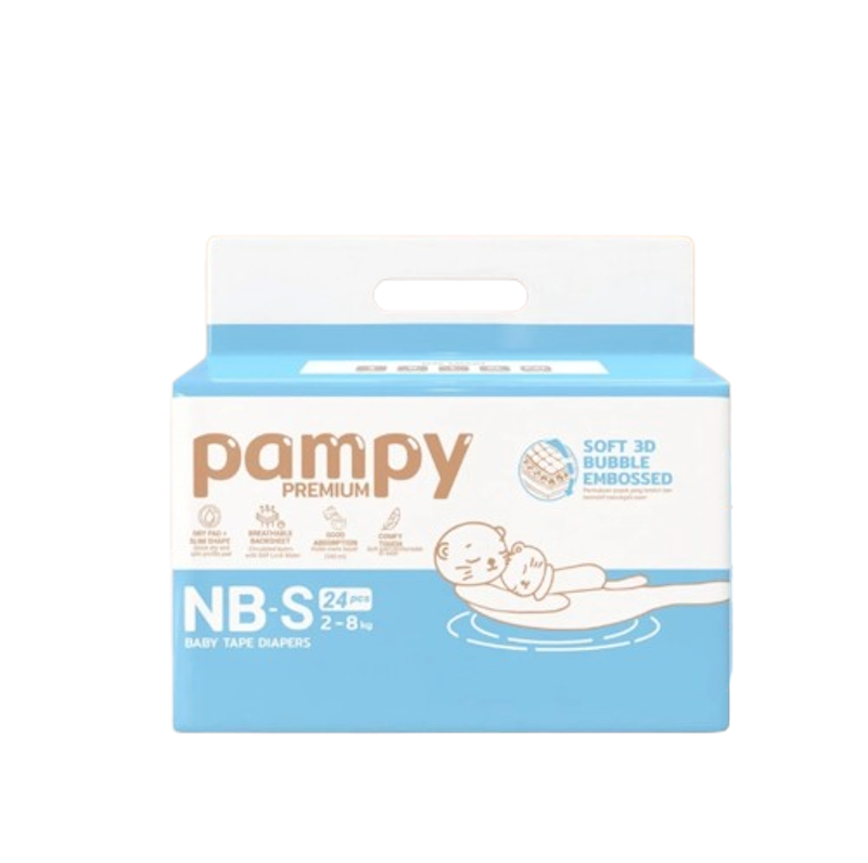 Pampy Premium Baby Tape Diapers NB-S 1