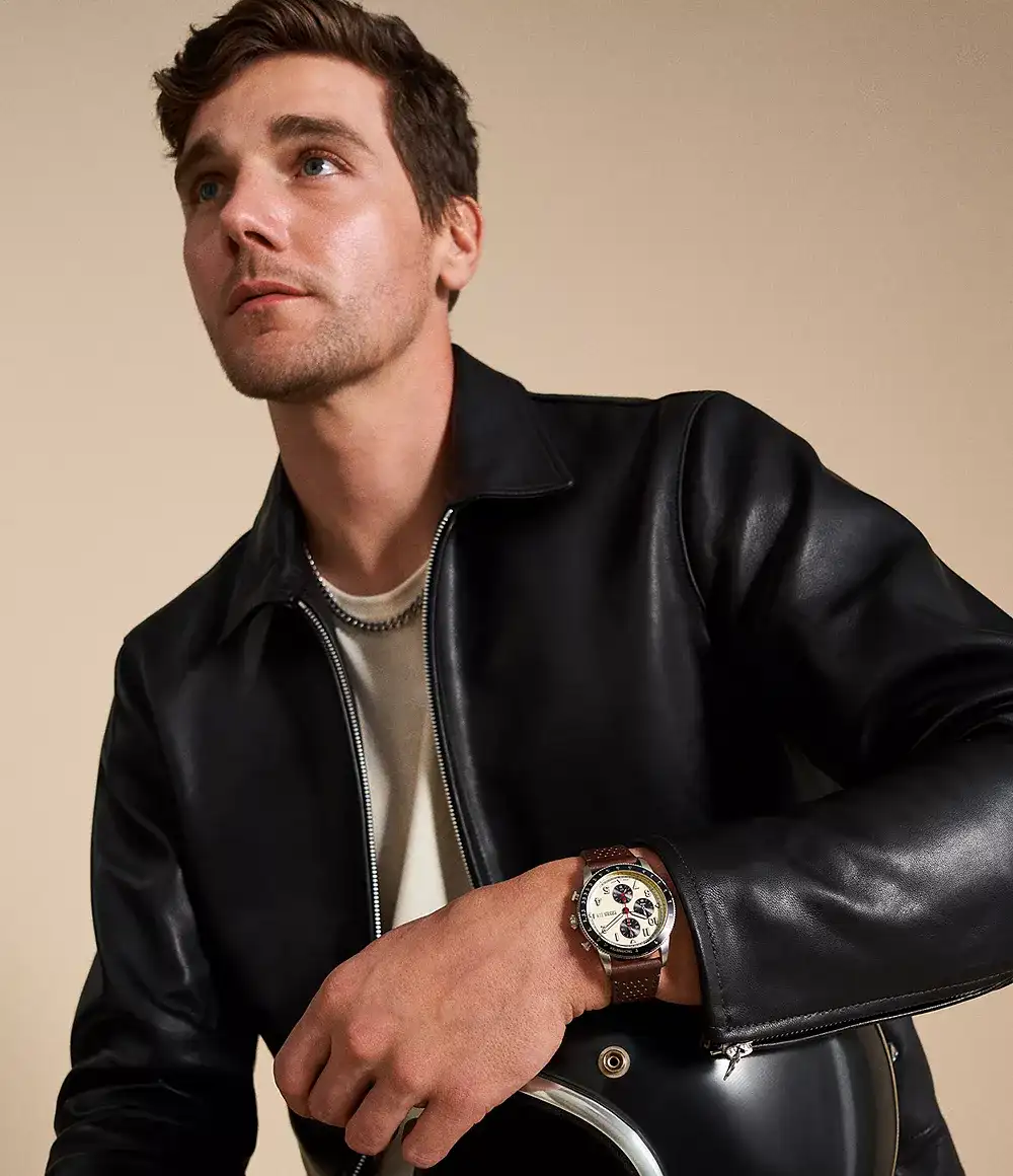 Sport Tourer Chronograph Brown Leather Watch 5
