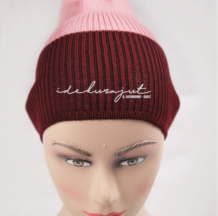  Idekurajut Ciput Rajut Inner Bandana 3-Ply 2 Tone