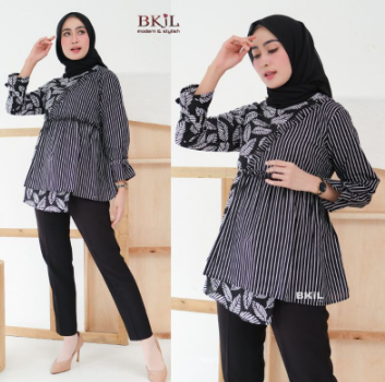 Atasan Blouse Kantor Motif Godhong Lurik 2
