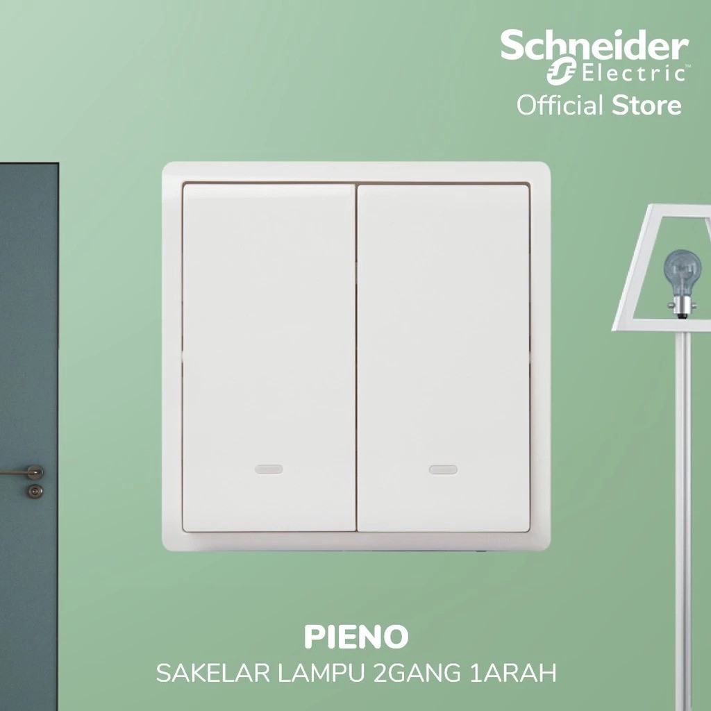 Schneider Electric Schneider Electric Pieno Sakelar Lampu 2 Gang 1 Arah E8232L1F_WE_G3