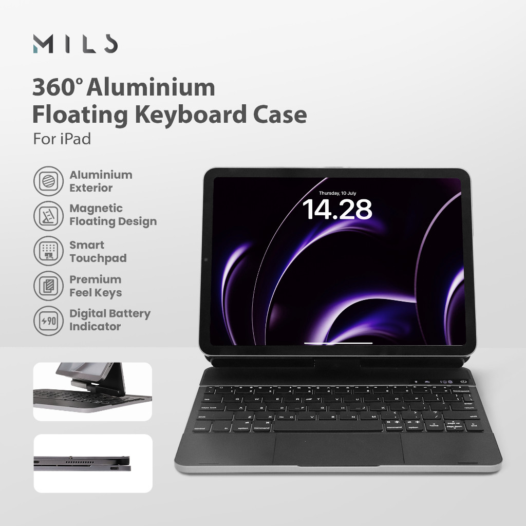 MILS Technologies MILS 360 Floating Magic Keyboard Case iPad Air Pro FKB02