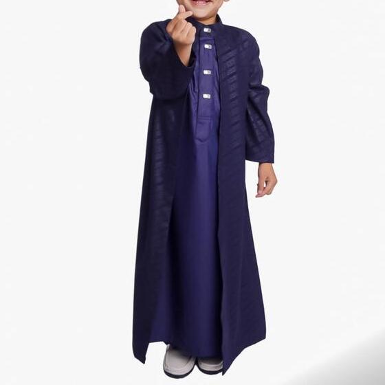 FOBDG FOBDG Jubah Anak Shaquille Motif Embos Batik Miring