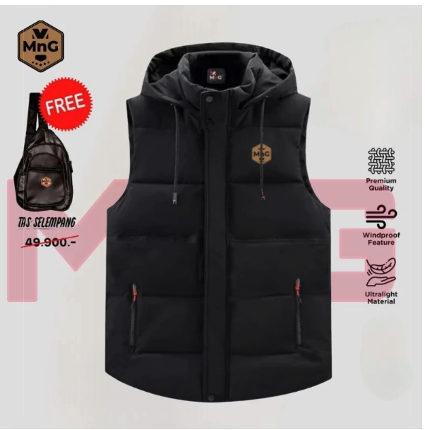 MnG MnG Rompi Vest Pria Dewasa Polos Waterproof Windproof