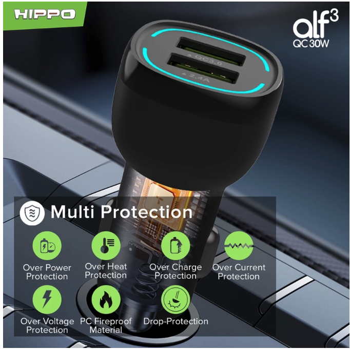  Hippo Car Charger ALF 3 QC 30W