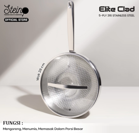 Stein Perkasa Internasional Stein Elite Clad Wok Pan