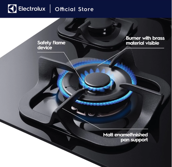 Electrolux Electrolux Kompor Gas Tanam UltimateTaste 300 dengan 3 Tungku 90cm EGT9239CK