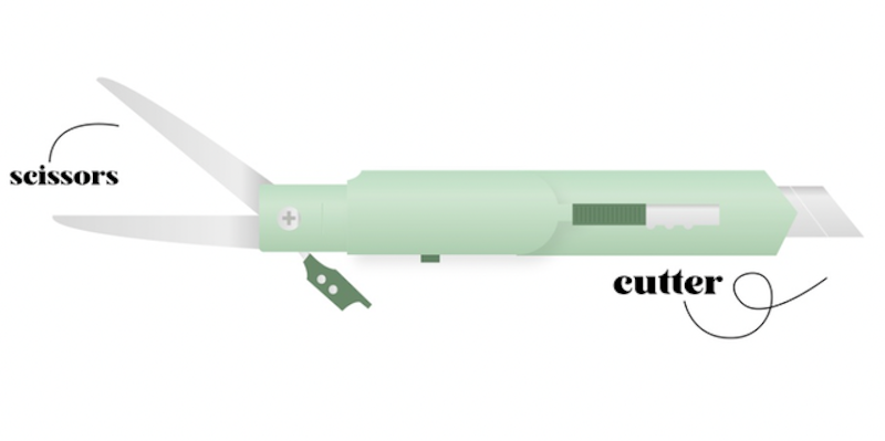 Cut & Cut 2in1 Cutter and Scissors 1