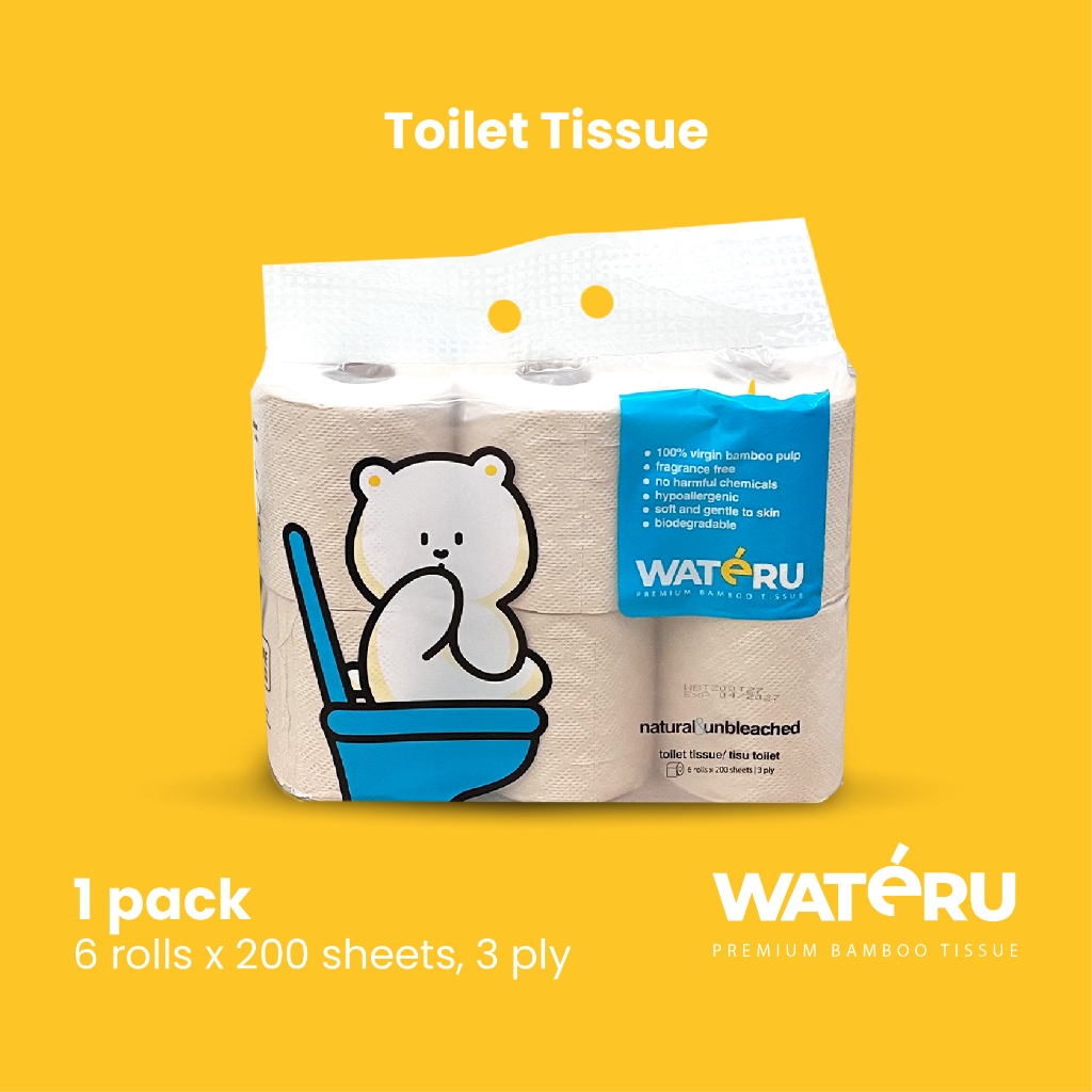 Wateru Natural Alkalindo Wateru Premium Bamboo Toilet Tissue