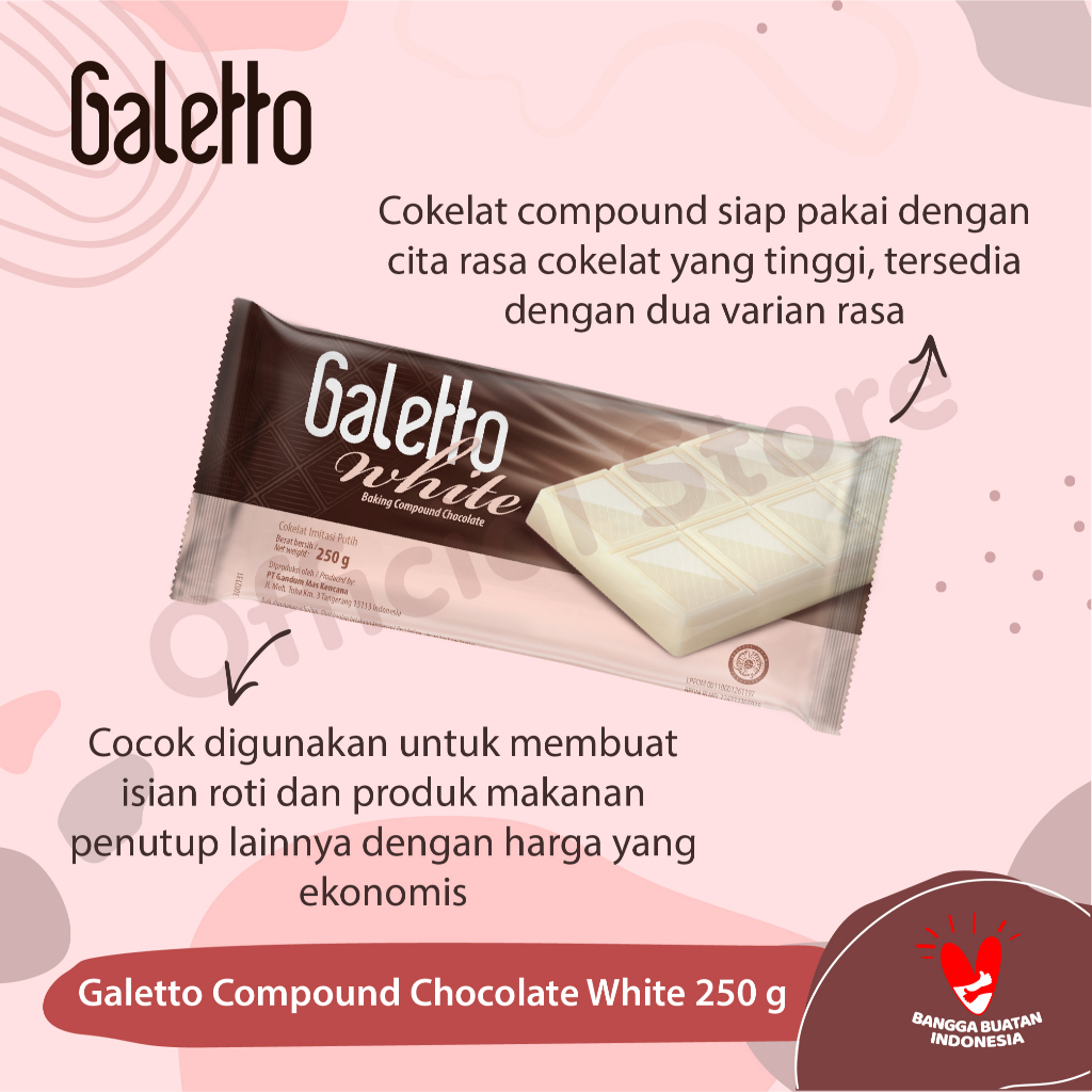 Gandum Mas Kencana Galetto Baking Compound Chocolate - White Compound