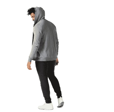 Domyos Hoodie Fitness Ritsleting Pria 100 Abu-Abu 1