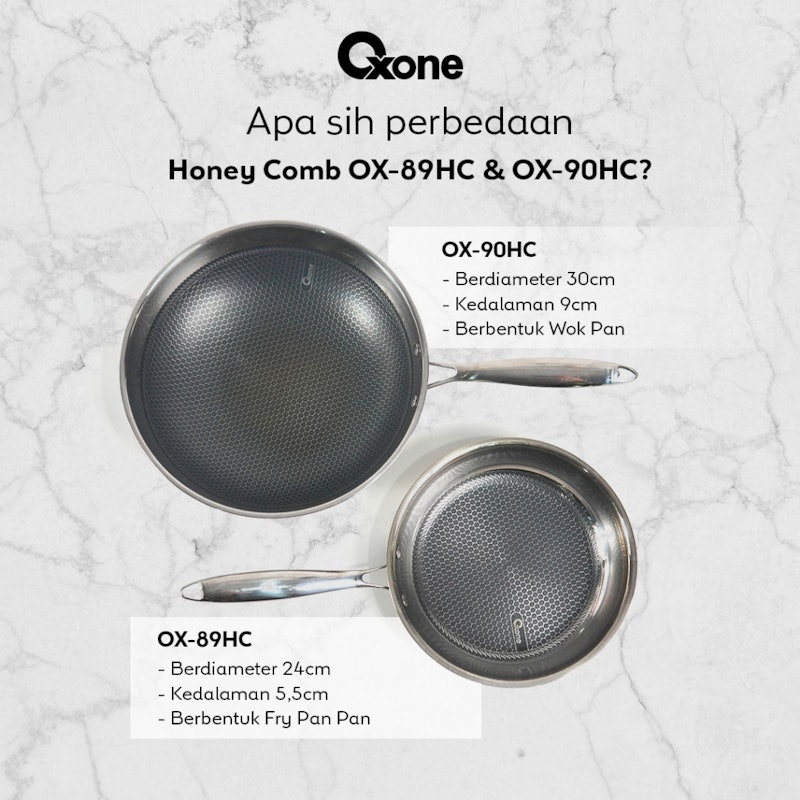 Oxone Wajan Fry Pan Honey Comb Anti Lengket 30 cm 4