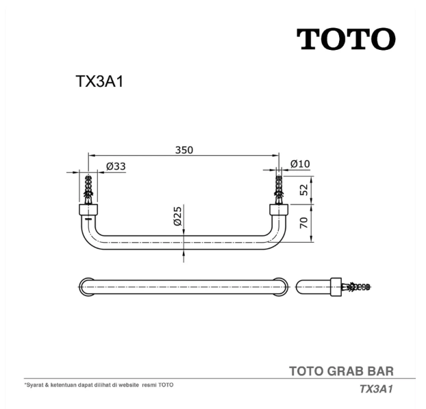 TOTO TOTO Grab Bar  TX3A1