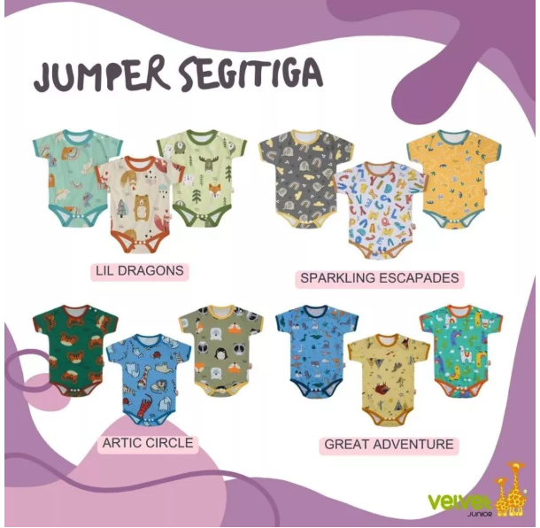 Evergreen Buana Prima Sandang Velvet Junior Basicwear Bodysuit 