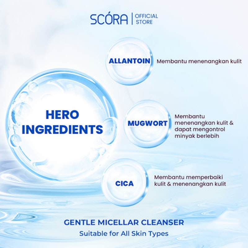 SCÓRA Double Cleansing Gentle & Soothe Micellar Cleansing Water + Salicylic Acid Gentle Low pH Cleanser 4