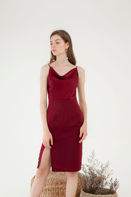 Drapery Slit Dress 2