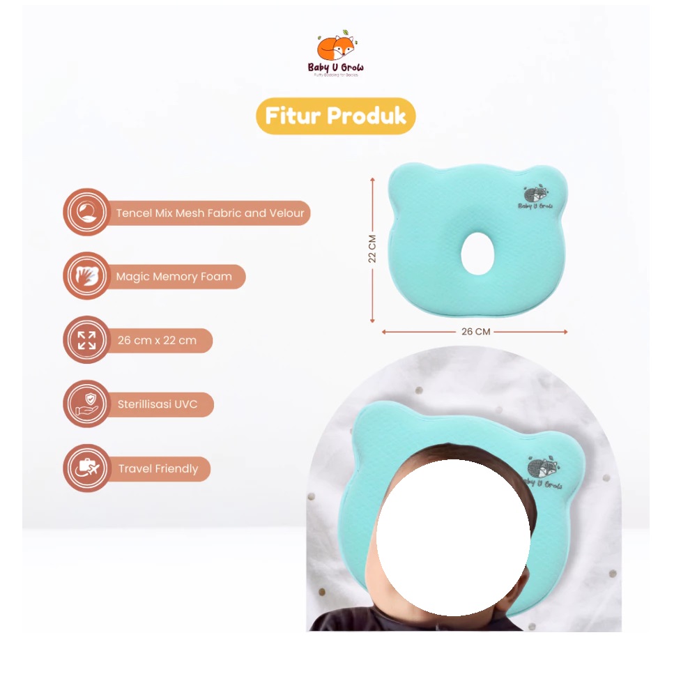  Baby U Grow Bantal Memory Foam