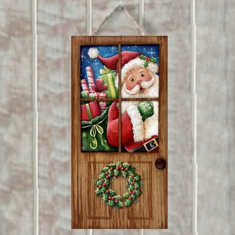 Gantungan Pintu Kayu Motif Natal 3