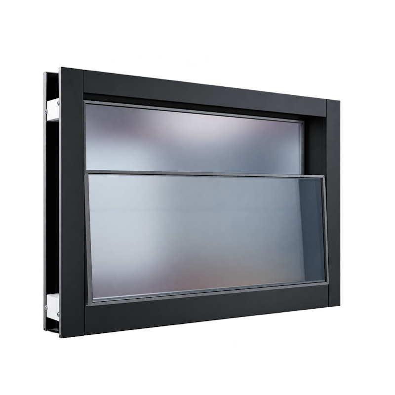 Ragil Aluminium Jendela Boven Aluminium Kaca Zig Zag 40 x 40 cm Kaca Es 1
