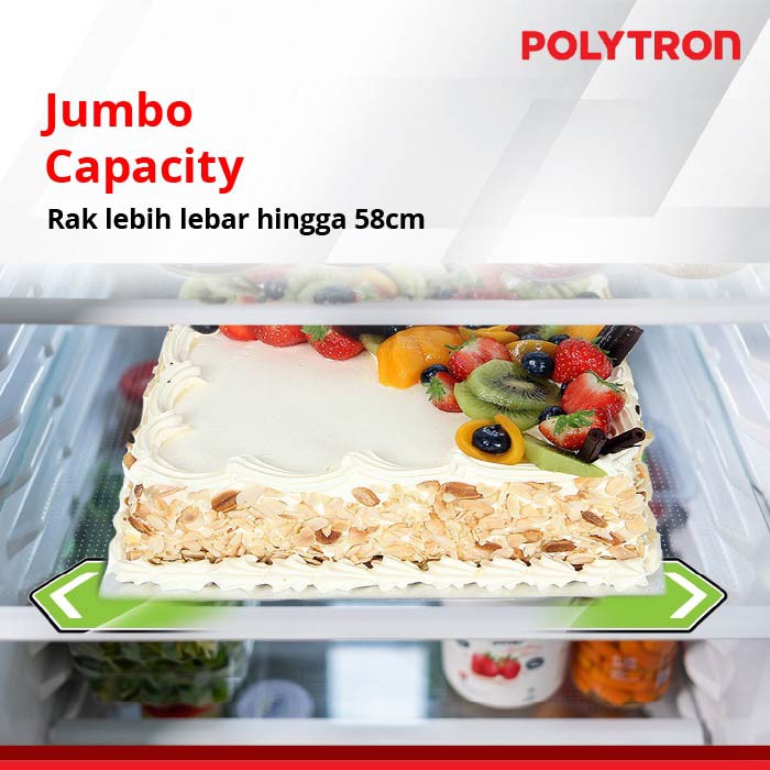 Hartono Istana Teknologi Polytron Kulkas 2 Pintu Belleza Jumbo Inverter 220 Liter Inverter PRW 23VX