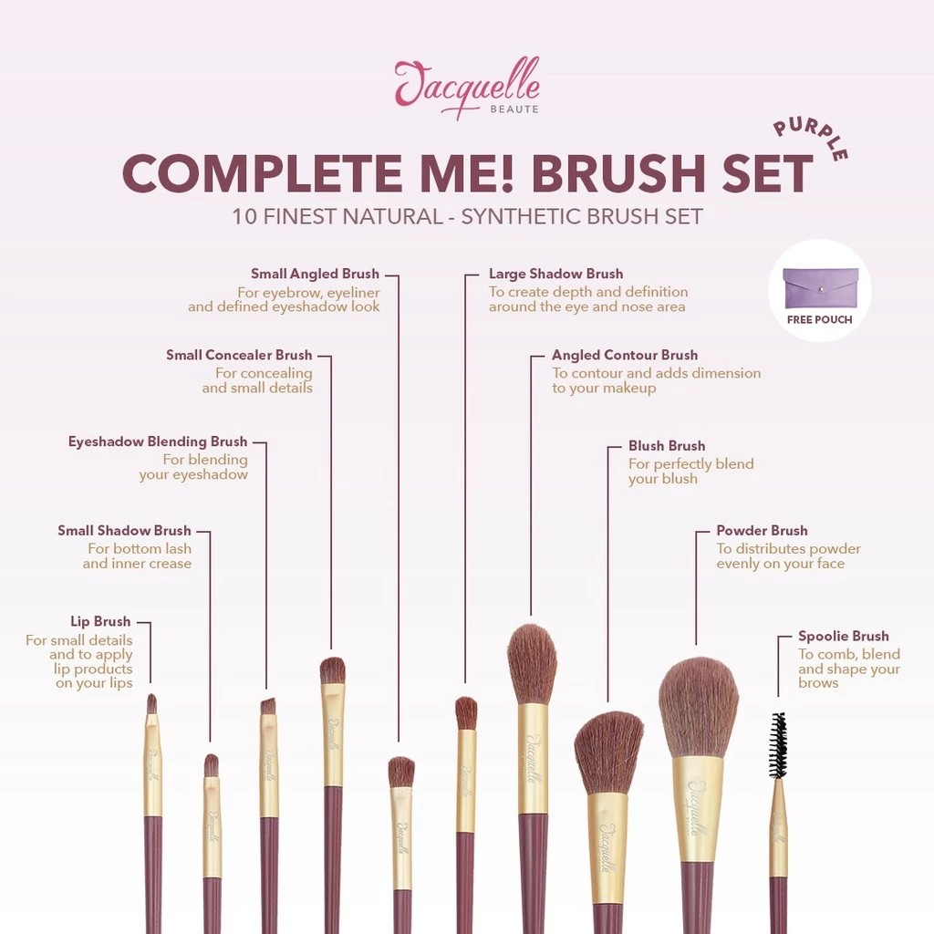 Jacquelle Beaute Jacquelle Complete Me! Brush Set Violet Purple