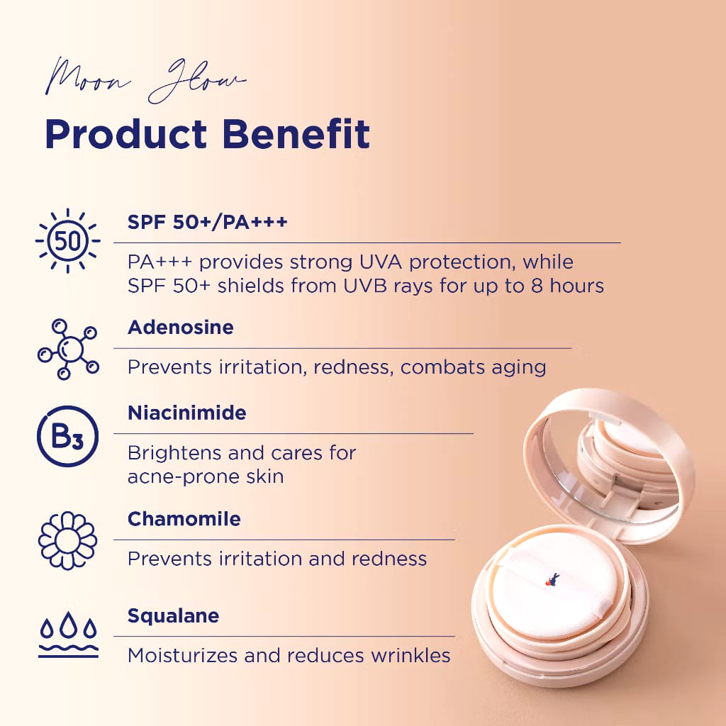 Rabbit Habit Moon Glow 2-in-1 Cushion Foundation (SPF50+/PA+++) 02 Beige & Vanilla 