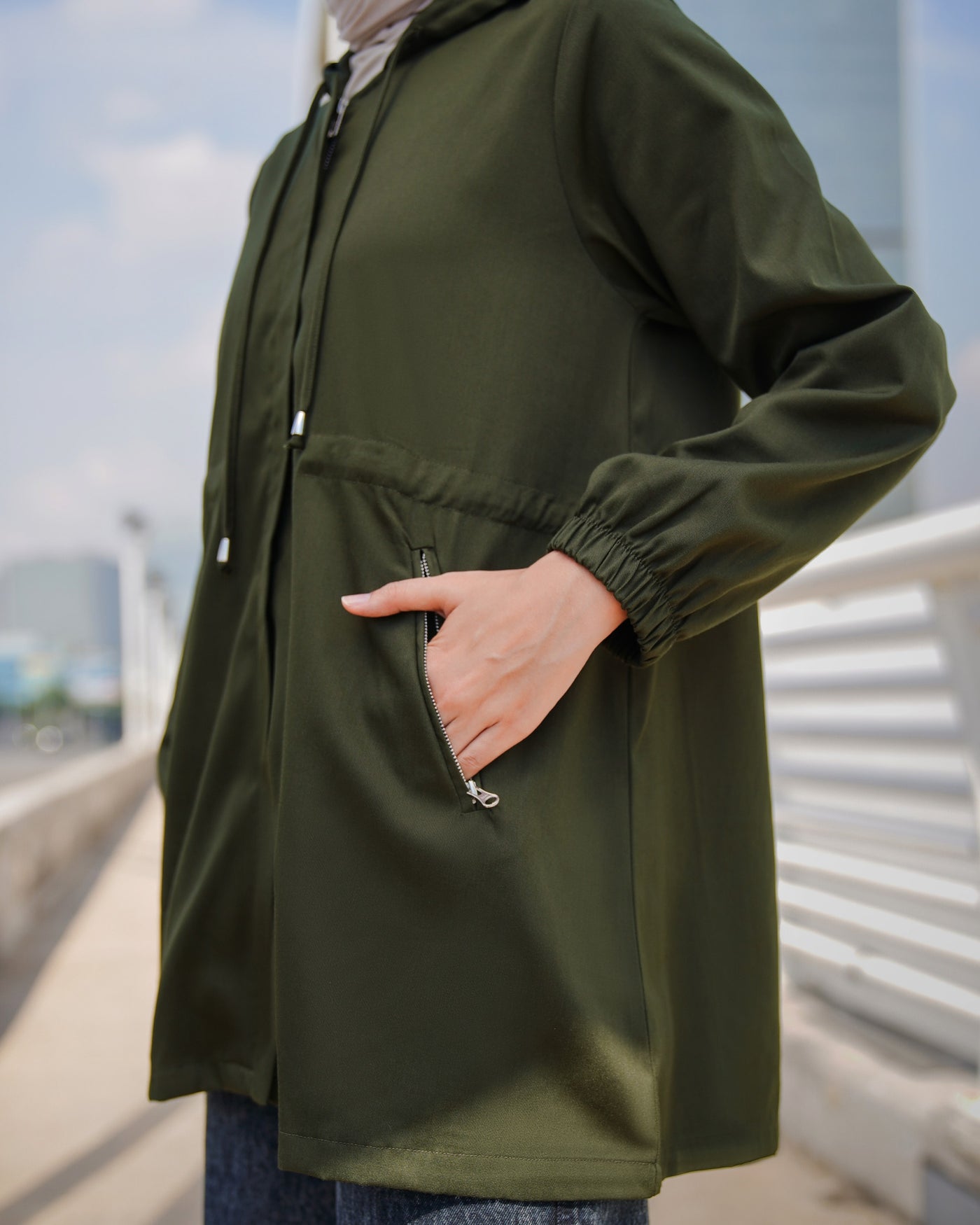 GEULIS Jaket Parka Basic Color - Army