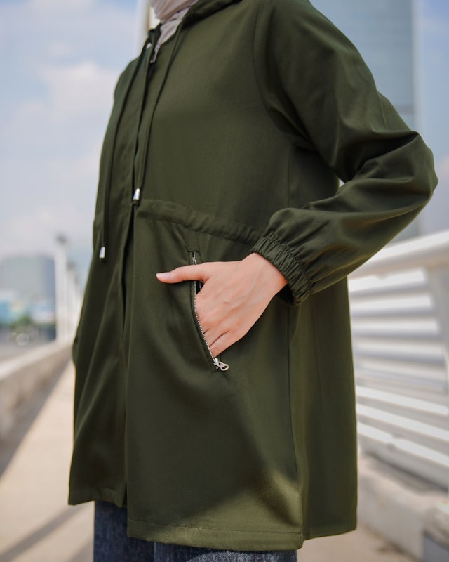 Jaket Parka Basic Color - Army 4