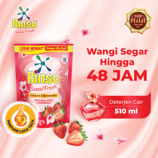 Unilever Indonesia Rinso SensiFresh Deterjen Cair Korean Strawberry