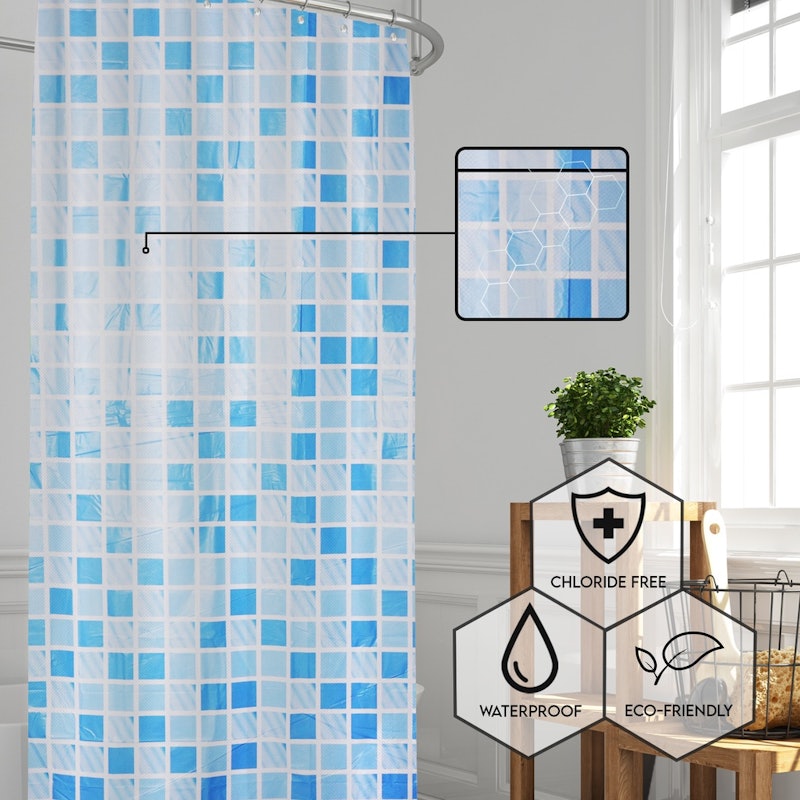 Shower Curtain Ukuran Motif Kotak-Kotak 4